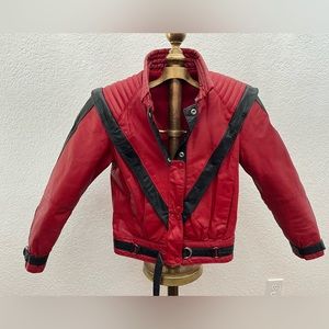 Vintage 80’s Women’s Jordache Red Leather MJ Thriller Jacket